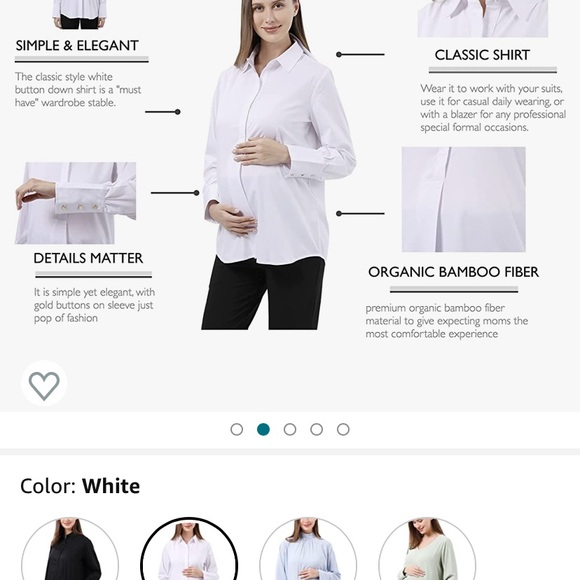 Alina Mae White button up NWT- Maternity - Picture 3 of 4